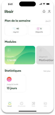 Page d'accueil-modules et stats